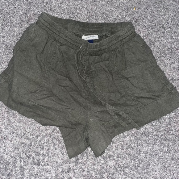 Universal Thread Pants - Universal Thread Womens Linen Blend Drawstring Shorts Olive Green XS